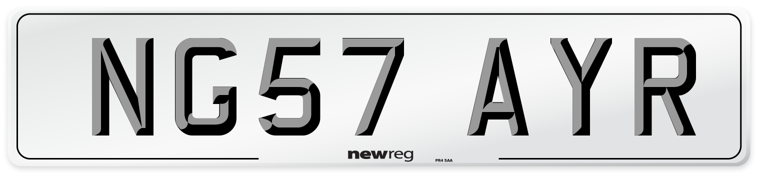NG57 AYR Number Plate from New Reg